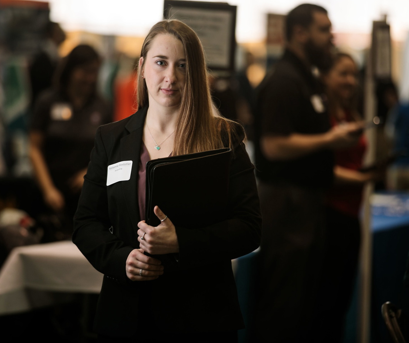 Student participating in the annual career fair