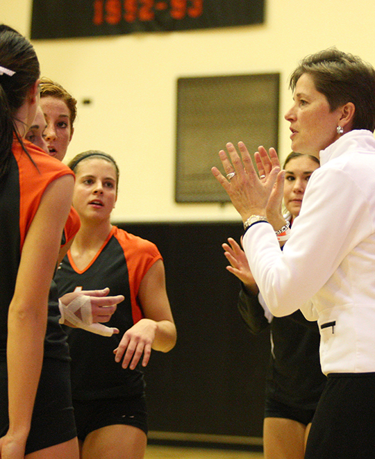Kate Witte, head volleyball coach from 1991-2019, built ONU Volleyball into one of top programs in NCAA Division III. ONU inducted her into the Athletic Hall of Fame in 2021.