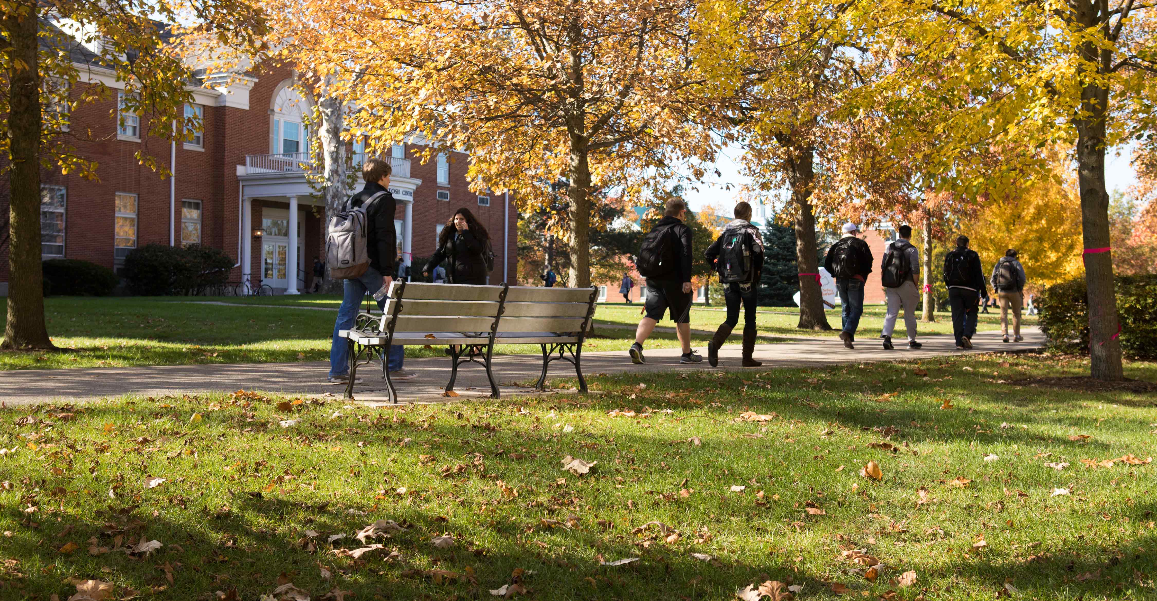 transfer admissions students walking