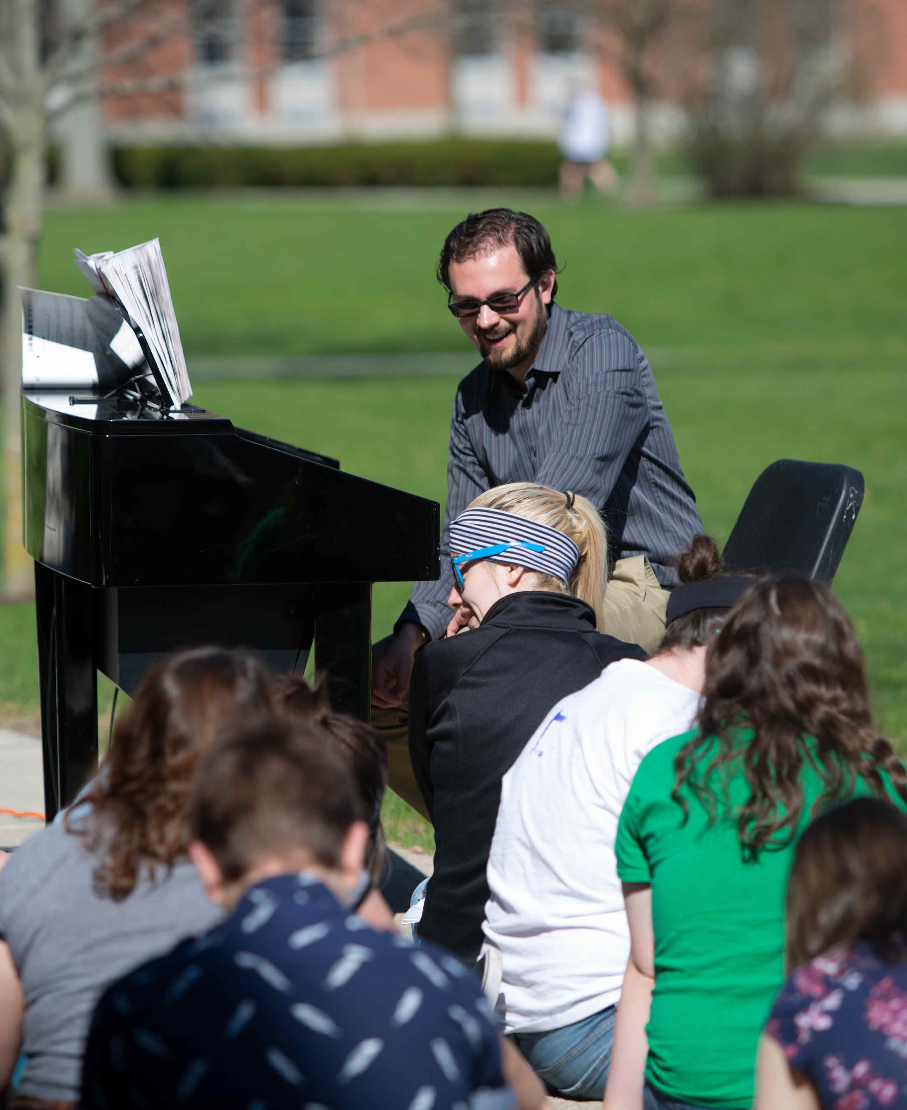 music education professor and students