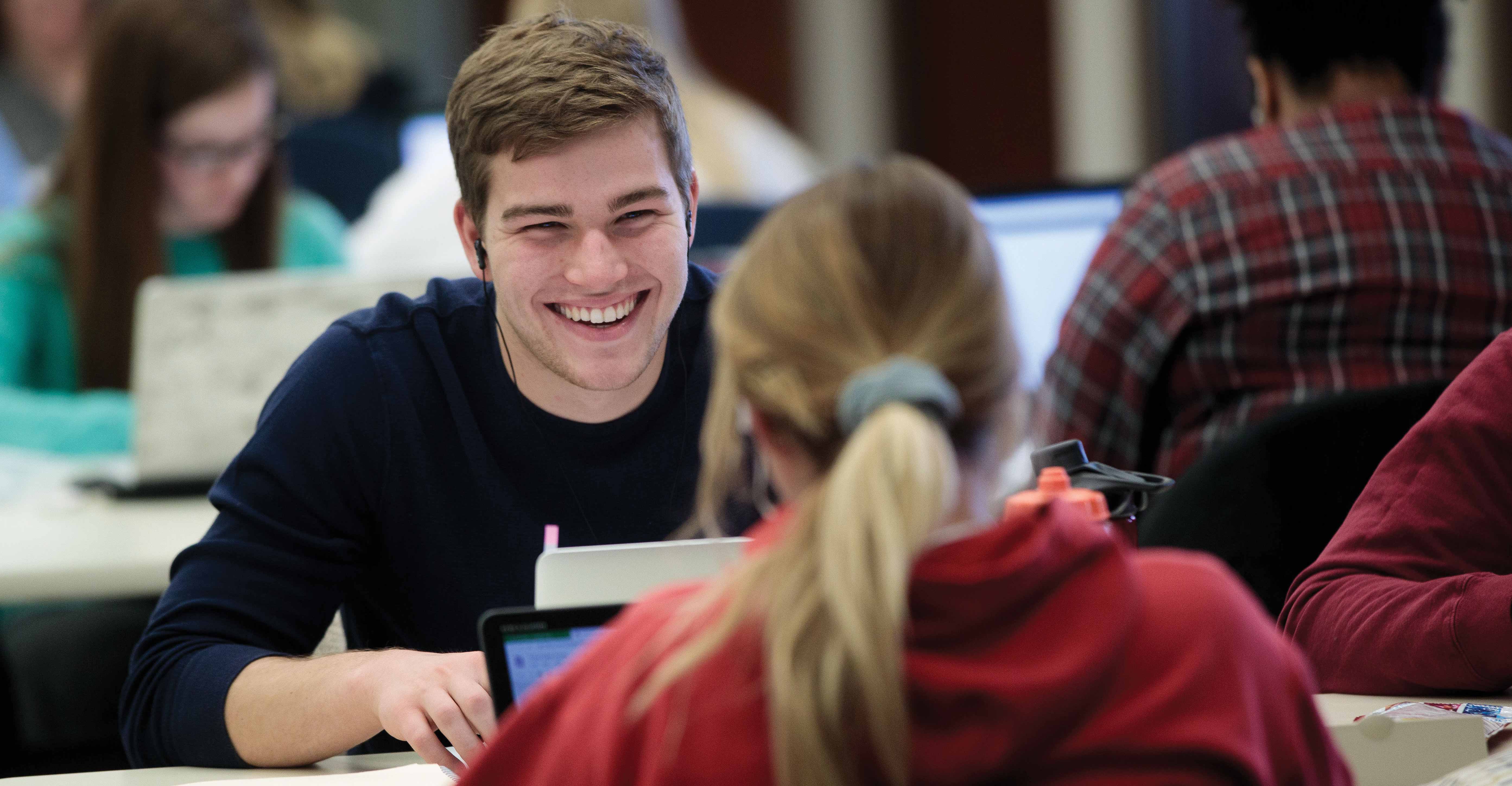 Transfer admissions students studying