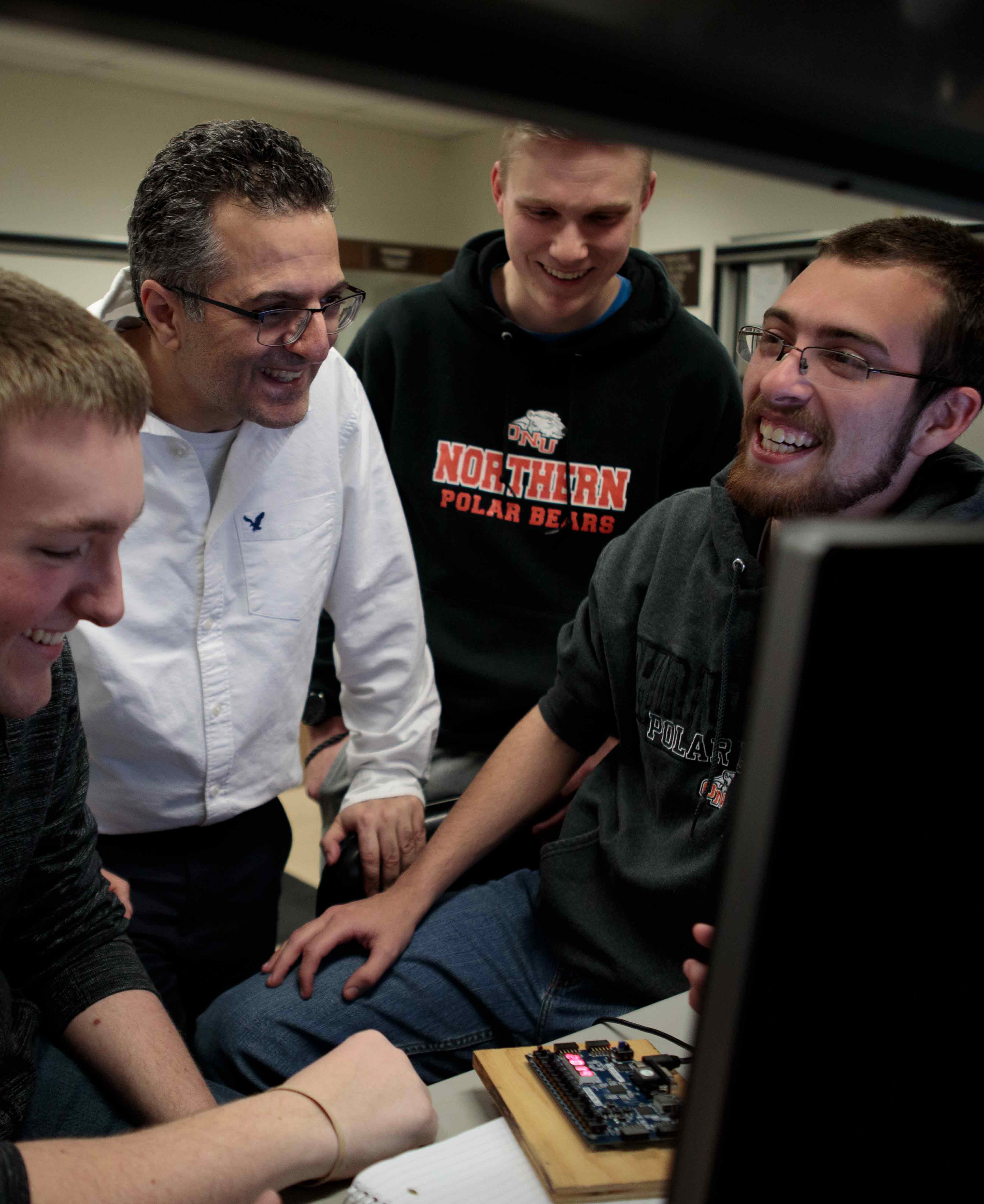 college of engineering professor and students