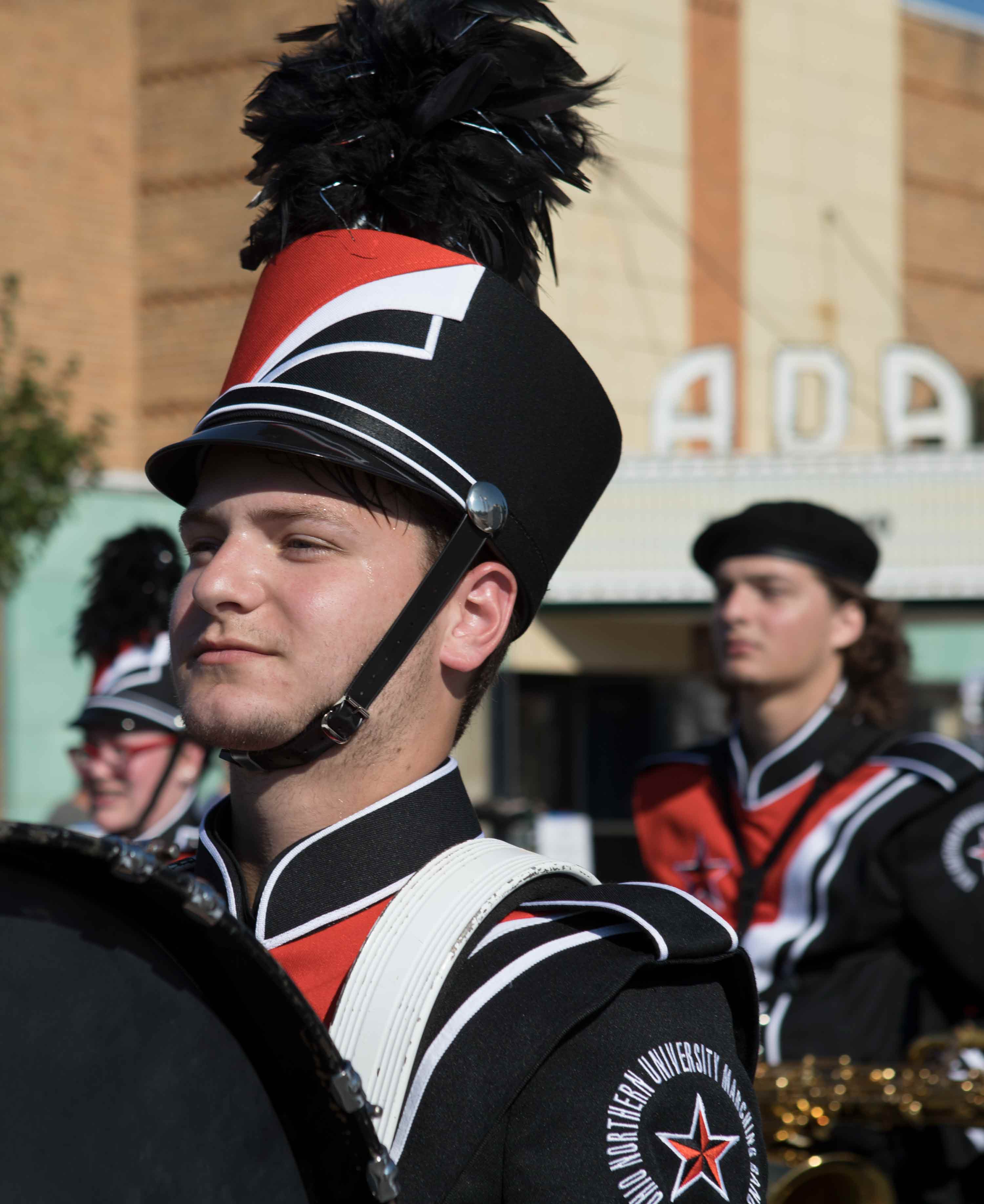 The Ohio Northern University Marching Band performs during the parade.