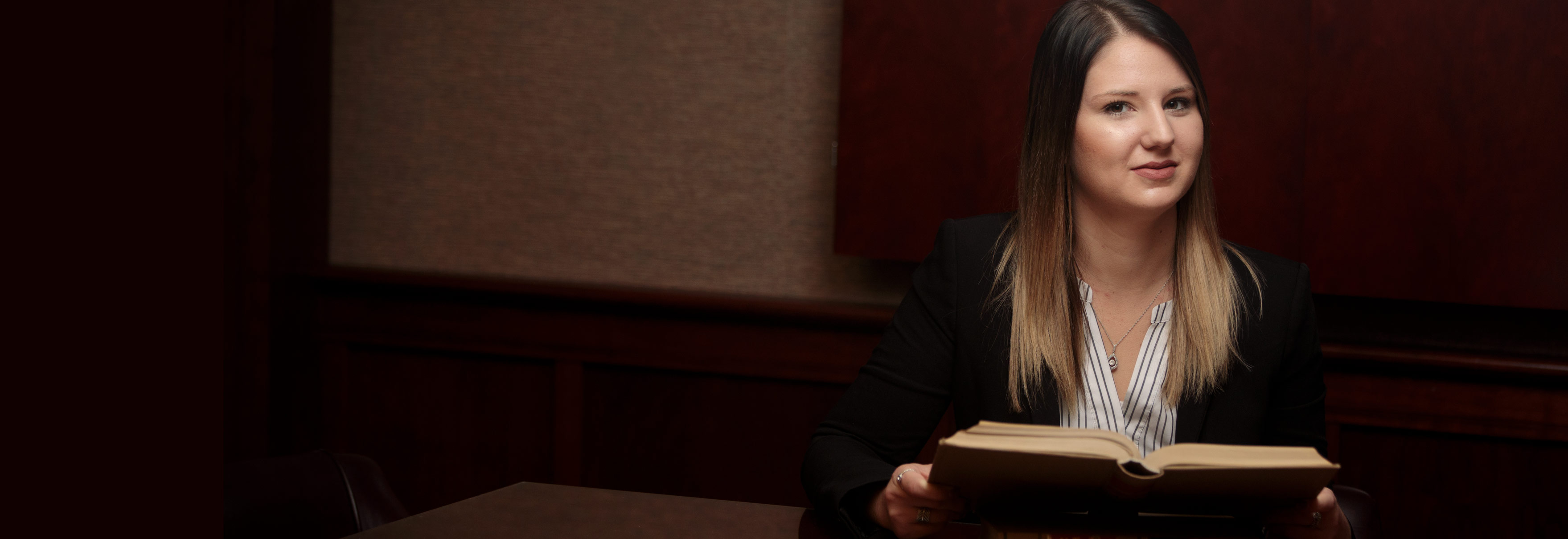 Law student at a desk