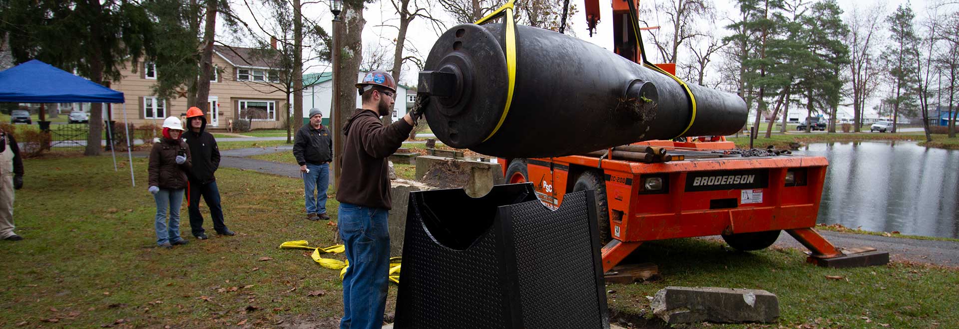 Civil engineering students work on real projects