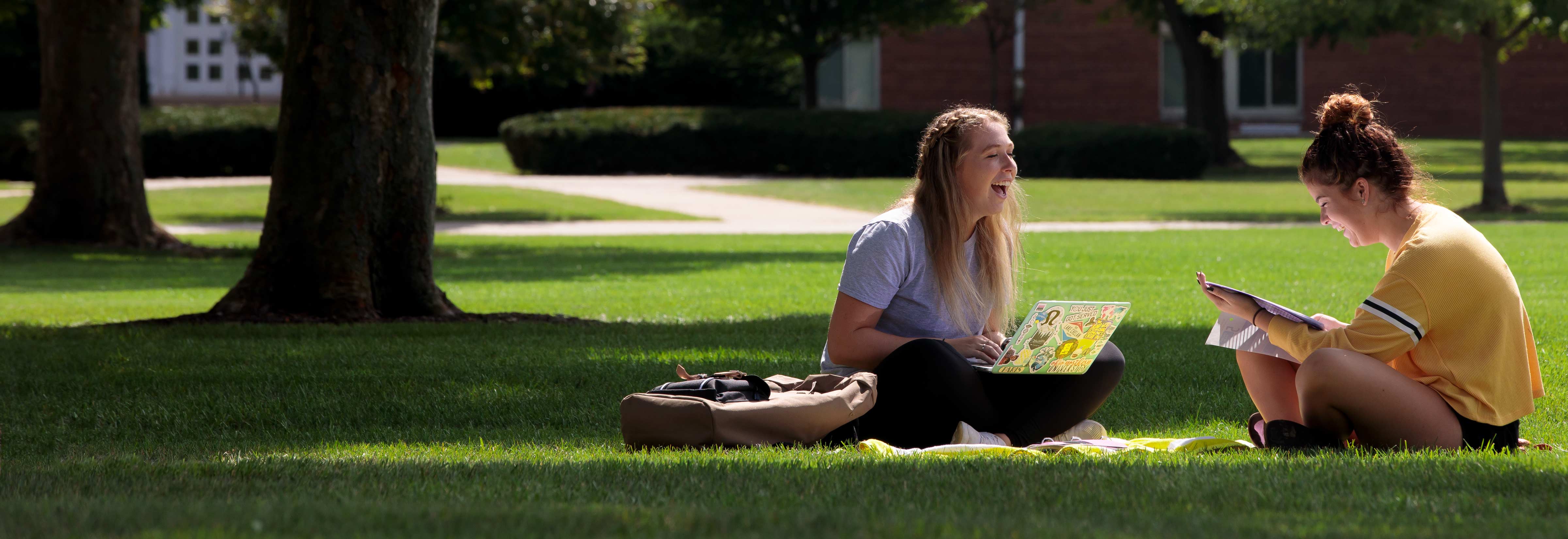 Students studying outside on the Tundra