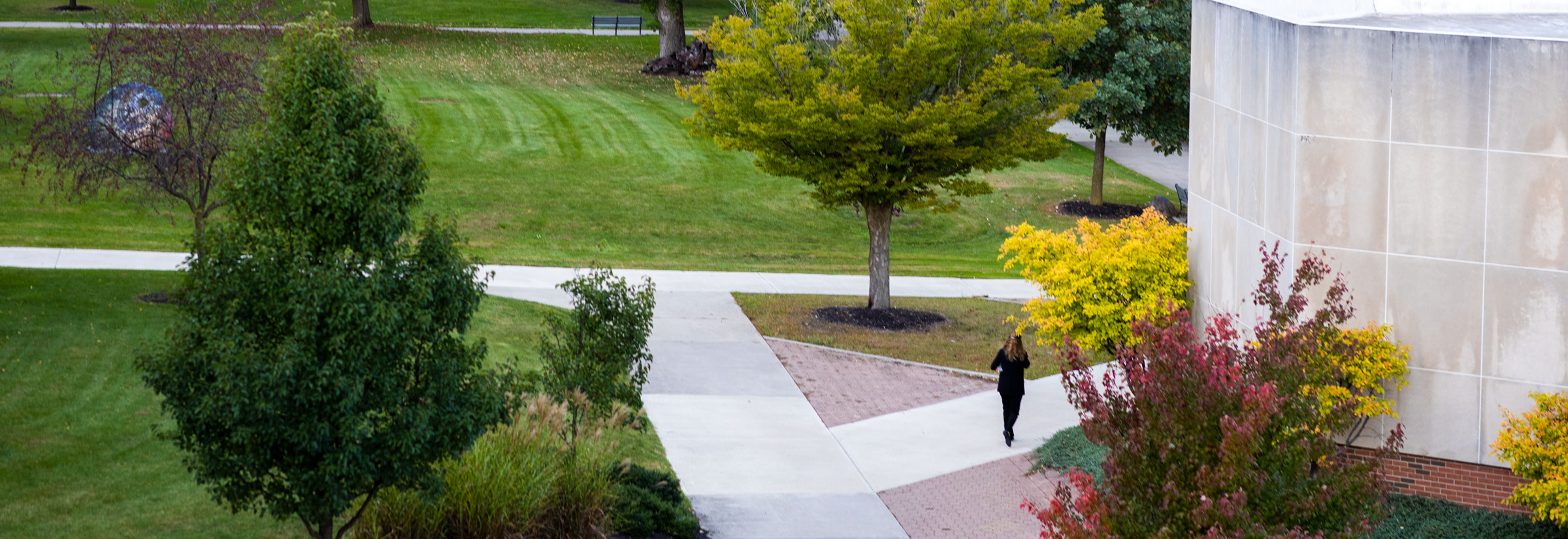 Fall leaves change outside on the campus of Ohio Northern University.