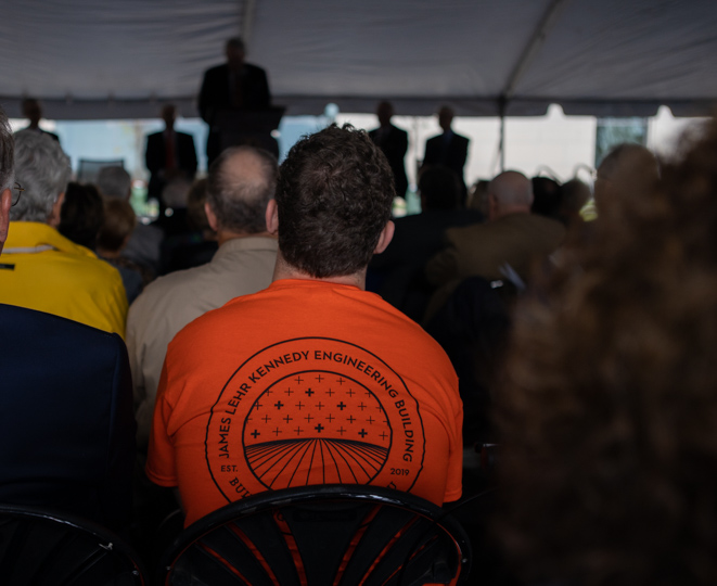 An engineering student in attendance at the dedication.