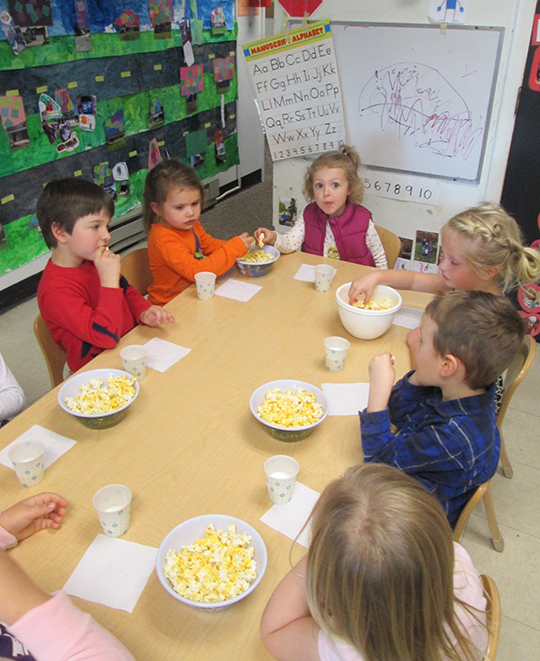 Children eating snacks
