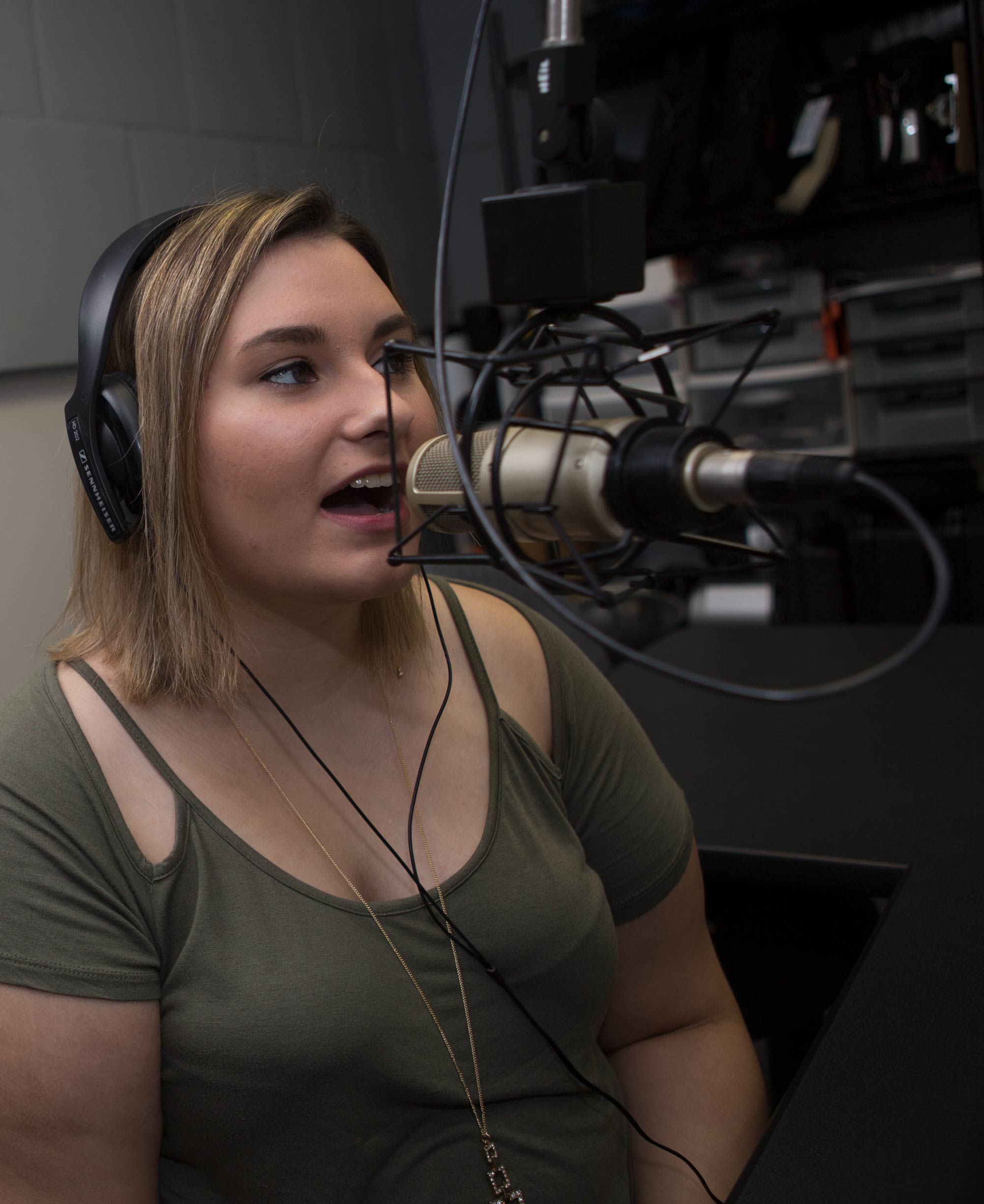 Student works in the production room at Ohio Northern University.