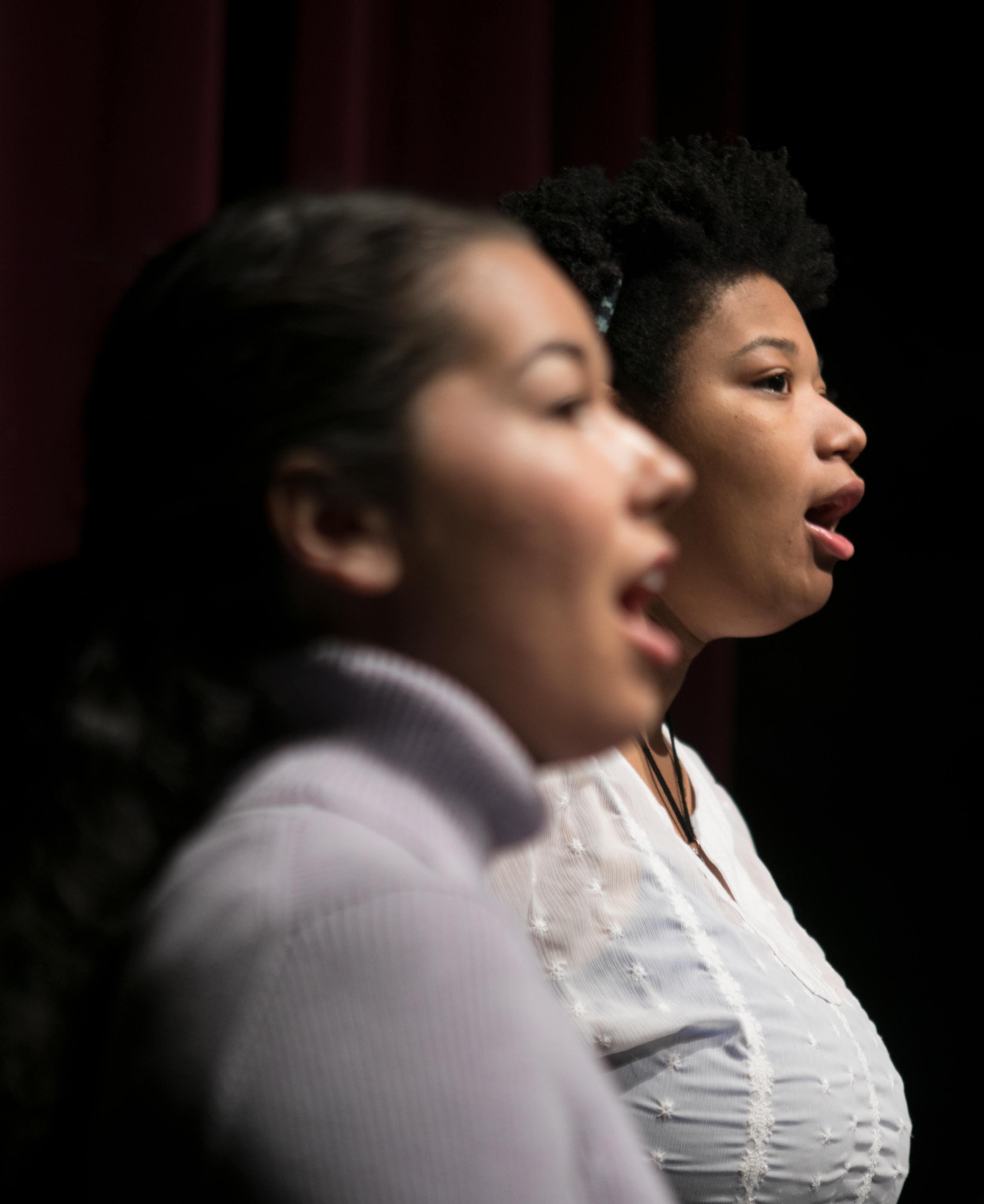 Students sing in the gospel ensemble at Ohio Northern University. 