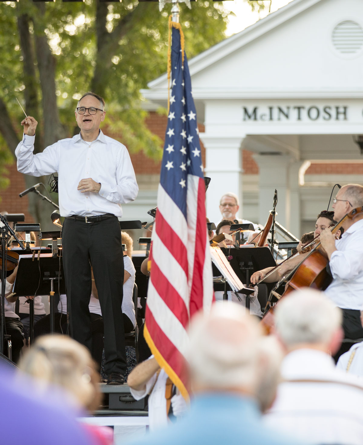 The Lima Symphony Orchestra played a “Patriotic Pops” concert outside of McIntosh Center on the campus of Ohio Northern University. 