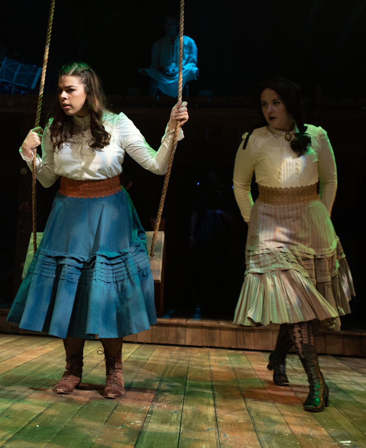 musical theatre students perform on stage during their spring awakening production. 