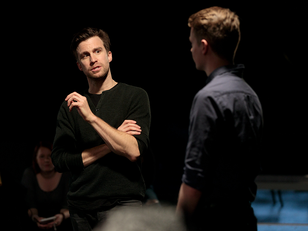 Gavin Creel instructing student with vocals