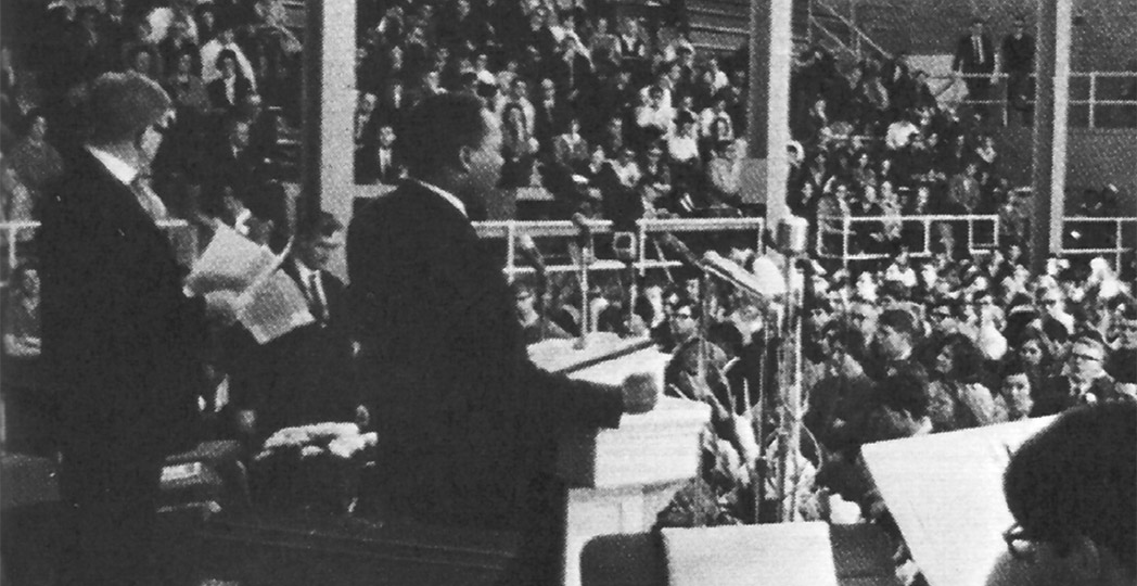 MLK speaking in Taft Gymnasium