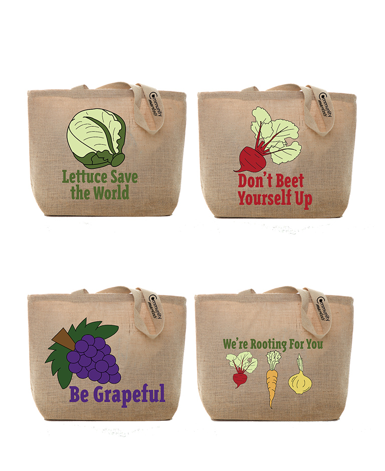 reusable bag design created by a graphic design student.