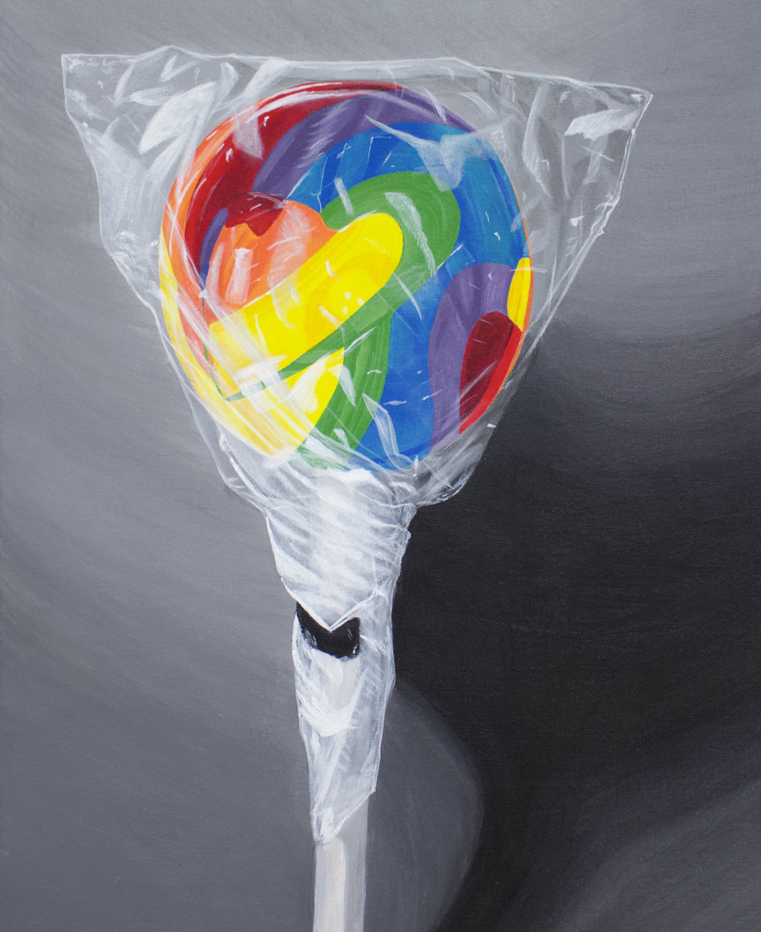 Painting of a lolliepop created by a studio arts student. 