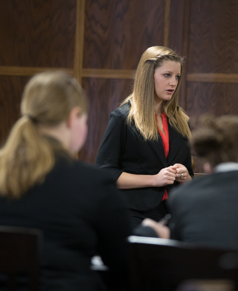 students participating at the mock trial tournament 