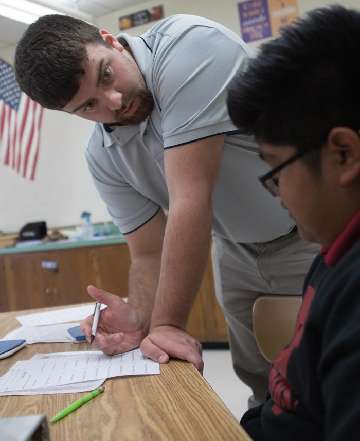 student works with local city schools.