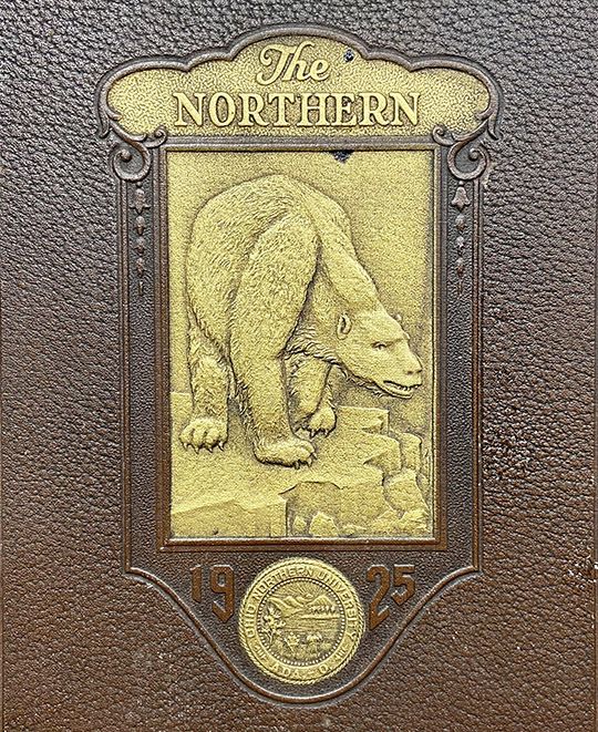 Polar Bear established as mascot 1923 - reflected on cover of yearbook in 1925