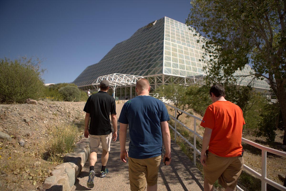 Students visiting the Arizona biosphere