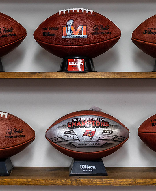 The game ball and last year's championship ball