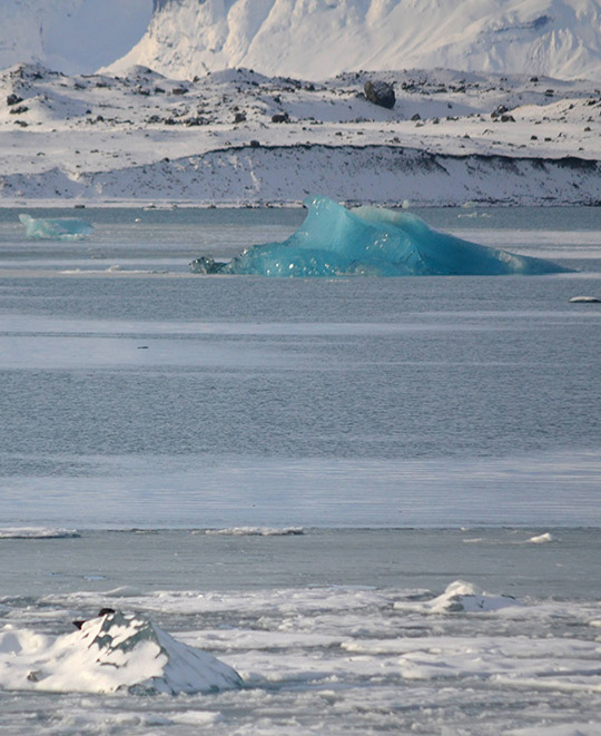 Blue icebergs in Iceland