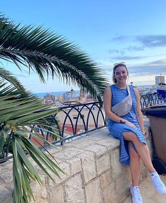 Burnett - Exploring the old town of Alicante. You can see the city below.