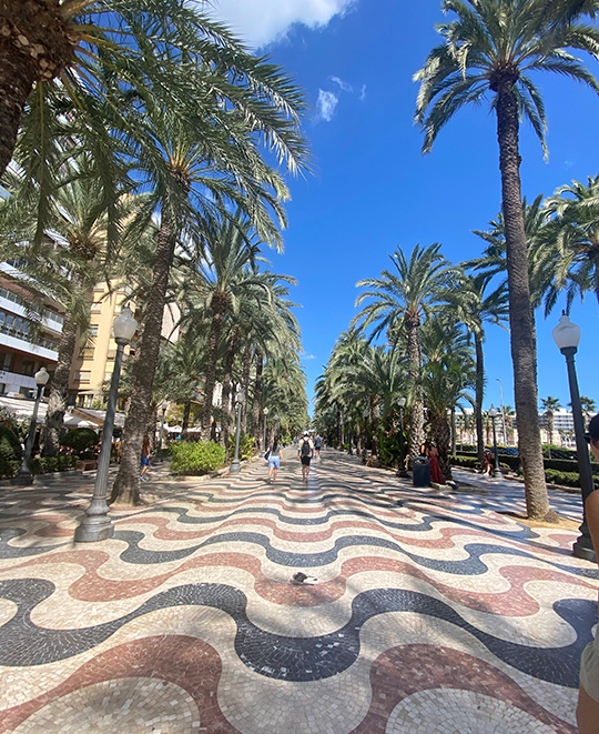 Burnett - La explanada. The main city drag in Alicante.