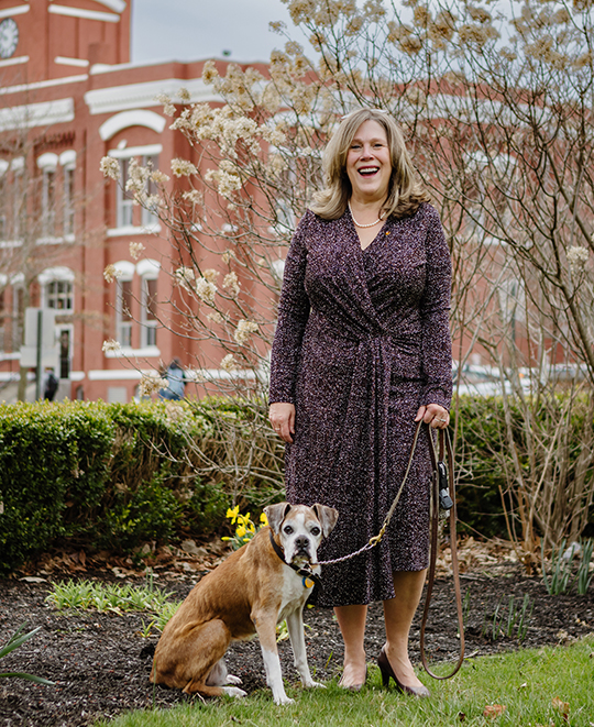 A Photo of President Baumann with her dog