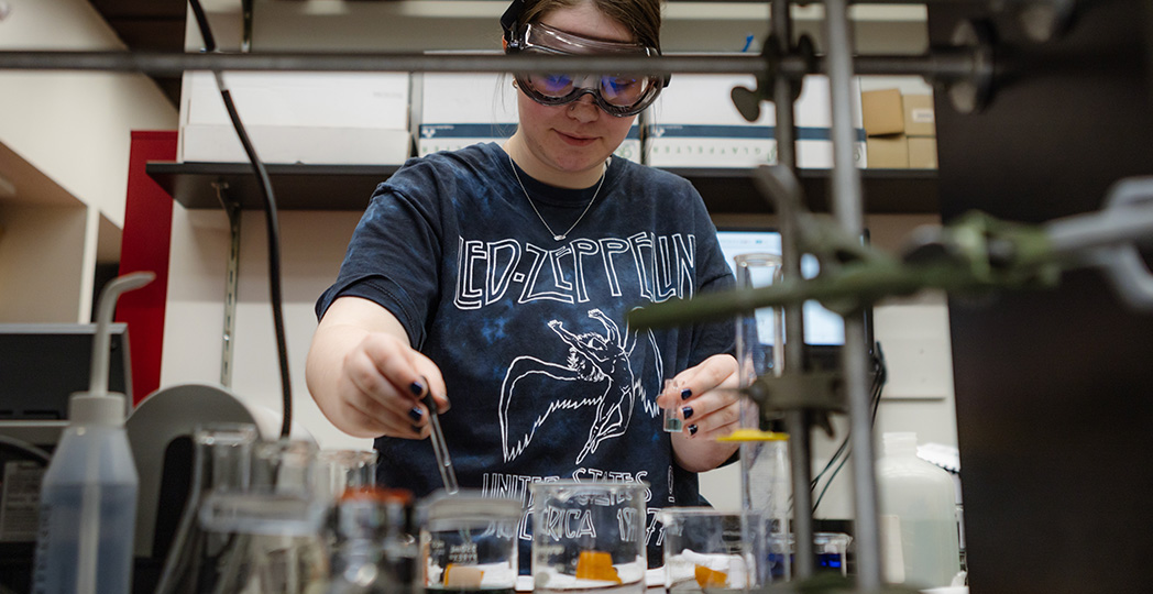 Chemistry student in lab