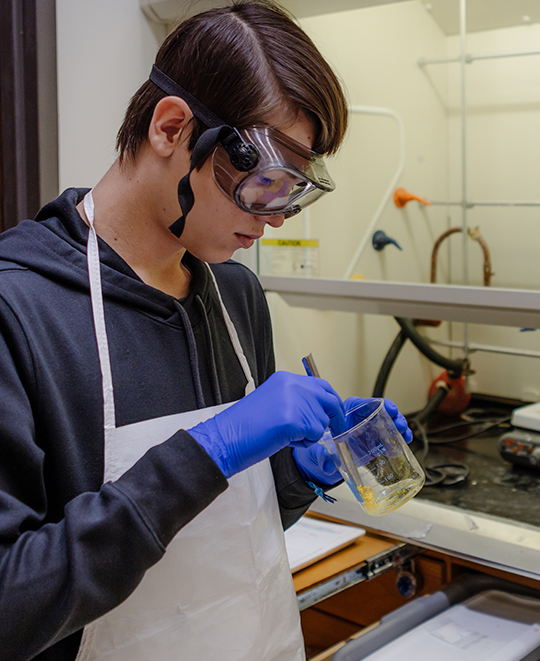 Chemistry student in lab