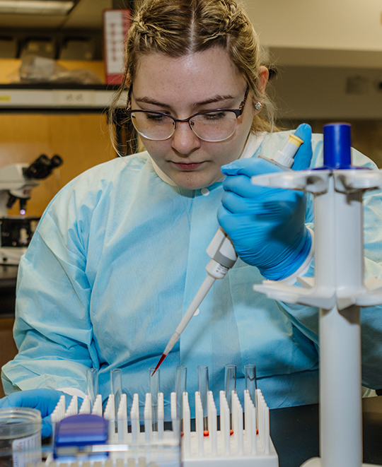 Medical Lab Science Student in class