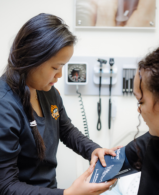 nursing students practicing skills