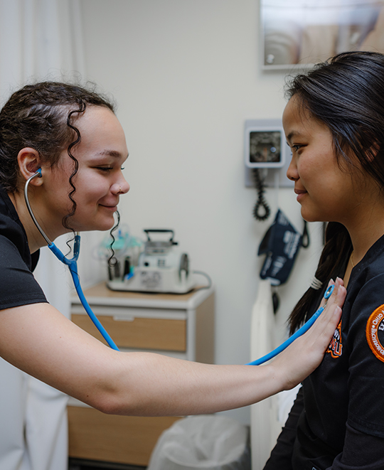 nursing students practicing skills