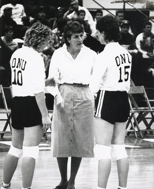 Sheila Wallace Kovalchik coached volleyball at ONU from 1969-1990. She then became the first female commissioner in the NCAA, Division III. ONU inducted her into the Athletic Hall of Fame in 1991.