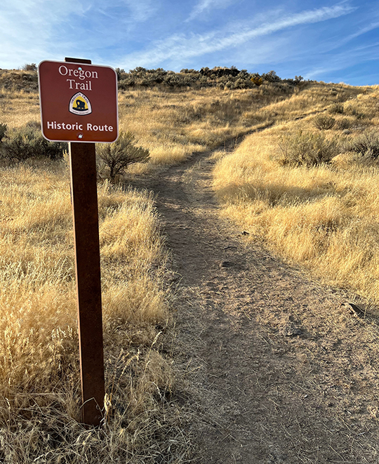 Photo of a portion of the Oregon Trail as it appears today.