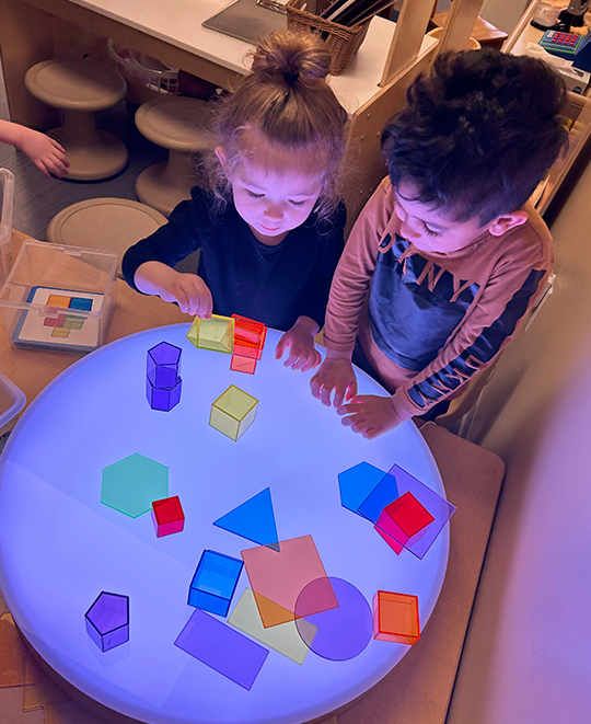 Children playing with blocks