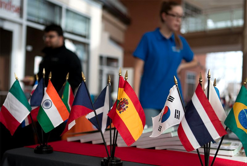 Photo of mini flags from different countries