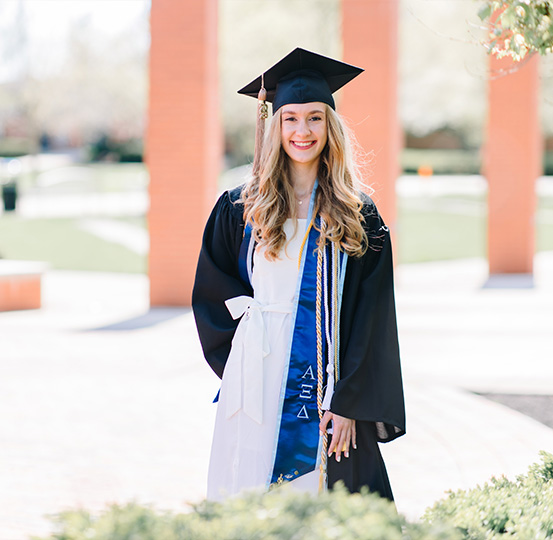 Photo of Grace in her cap and Gown