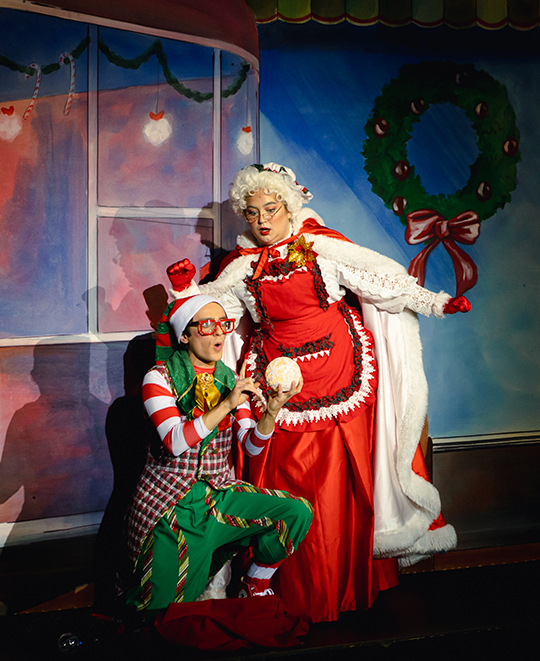 Students perform on stage during a rehearsal of Ohio Northern University’s annual “ONU Holiday Spectacular”.