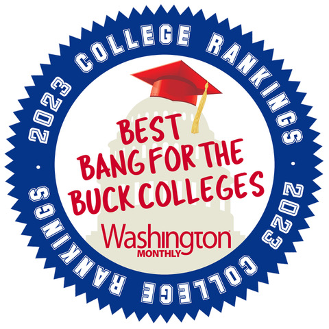 Washington Monthly Best Bang for Buck College logo