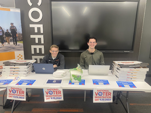 Onu students at a voter information table