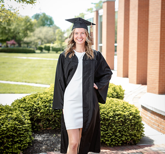 Photo of Maiya in her Graduation Cap and Gown