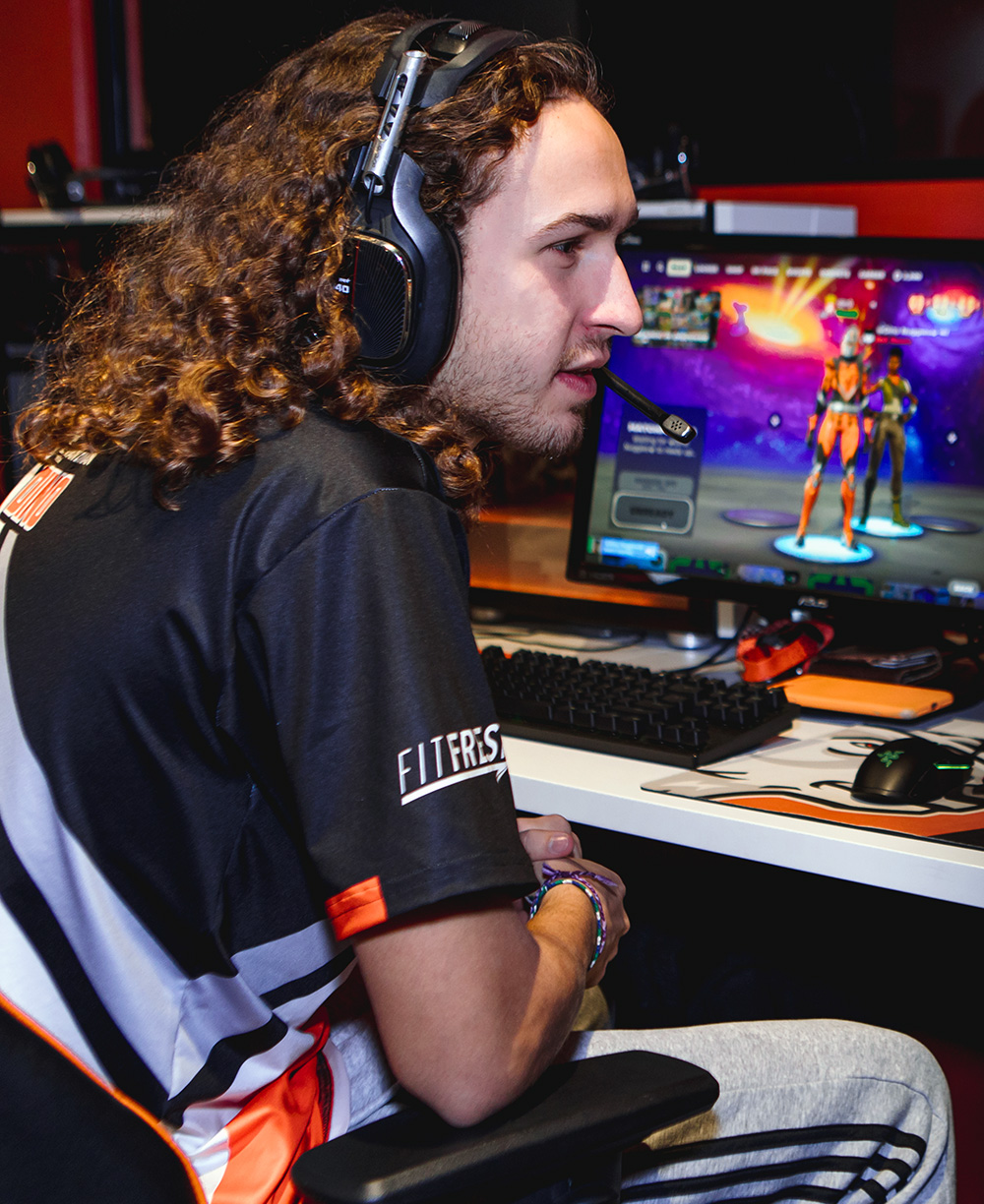 student at esports practice