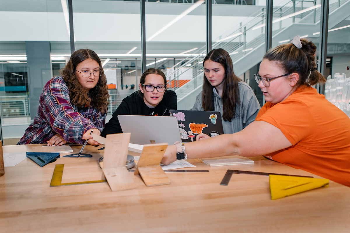 Students working on a project