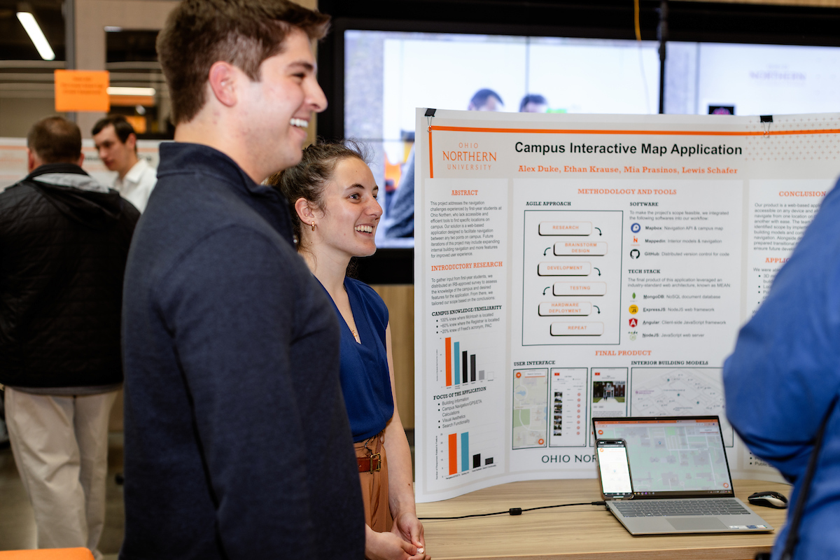 Students presenting capstone work