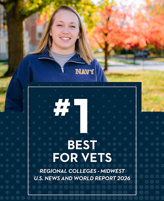 Graphic composite of ONU student and #1 best for vets