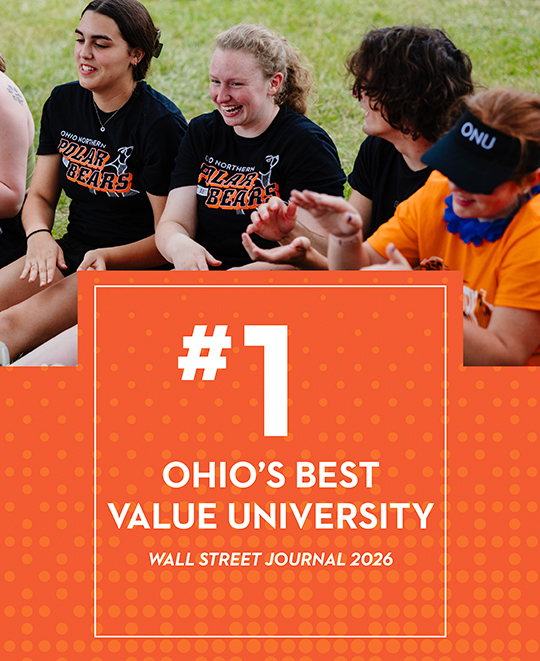 Graphic saying #1 Ohios best value university - wall street journal