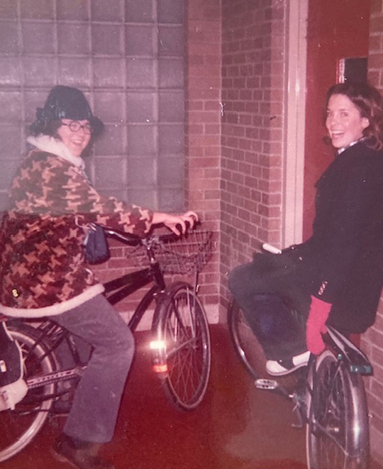 Old Photo of 2 friends on bikes